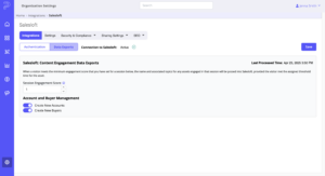 Salesloft Connection Data Exports Tab